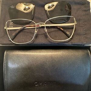 CHANEL Black and Silver Eyewear